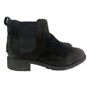 UGG Chelsea Boot Womens 8 Brown Bonham II Burnished Suede with Shearling Footbed